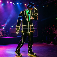 Traje de Robot Luminoso LED para Entrenamiento Futurista con Luces de Fibra Óptica para Danza