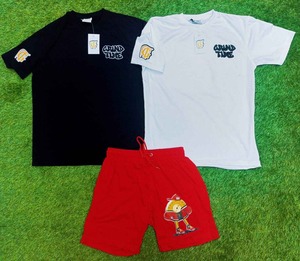 Conjunto corto de 2 piezas de diseño propio personalizado, conjunto de manga corta estampado sencillo y único para hombre, producto más vendido, algodón transpirable - Product Image 3