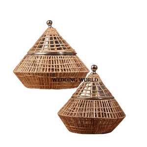 Wooden Hotpot With Rose Gold Finished Lid High Quality Handmade Designer Luxury New Fancy Metal <b>Food</b> <b>Warmer</b> - Product Image 4