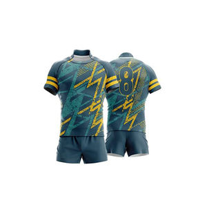 Conjunto de Uniforme de Rugby para Hombre, Tallas Grandes, Transpirable, Diseño Personalizado, Jersey Sublimado con 100% Poliéster para Jugadores de Rugby - Product Image 4