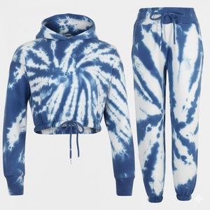 Conjunto Deportivo de Dos Piezas para Mujer, Sudadera Ligera de Forro Polar con Lavado Ácido, Pantalones Jogger, Estilo Oversize, Ropa Deportiva de Invierno, Streetwear, Fabricación OEM - Product Image 2