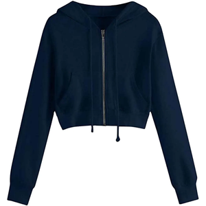 Sudadera con capucha y logotipo personalizado para hombres y mujeres, talla grande, cara completa, cremallera, Color sólido, ropa informal de invierno - Product Image 2