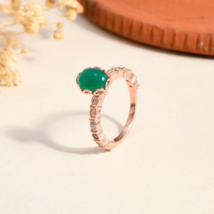 <span class=keywords><strong>2025</strong></span> chất lượng tốt 14k Rose Gold vermeil màu xanh lá cây Onyx 6x8mm Vòng thanh lịch Bridal engagement trang sức cho phụ nữ sang trọng đá quý Vòng - Product Image 5