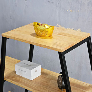 Minimalist A-Frame Iron <b>Shelf</b> 5-Tier with Rubber Wood Space Saving KKS001 - Product Image 4