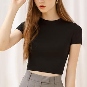 Mujeres algodón cuello redondo manga corta transpirable ajuste relajado cómodo suave casual verano esencial moda camiseta - Product Image 6