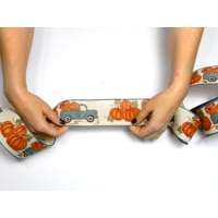 Halloween Decoration Pumpkin Delivery Truck on <b>Wired</b> <b>Ribbon</b> - Product Image 2