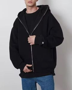 Sudadera con Capucha de Doble Capa, Estilo Inglés, Tejida, Bordada, Estampada, Larga, para Adolescentes, Color Sólido, 100% - Product Image 4