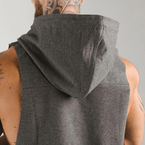 Envío gratuito al por mayor diseño personalizado en blanco sin mangas entrenamiento gimnasio Sudadera con capucha para hombres hecho Pakistán - Product Image 5