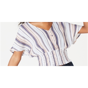 Top Corto Blu con Maniche a Pipistrello Taglia M di Crave Fame Junior con Decorazione a Bottoni - Product Image 2