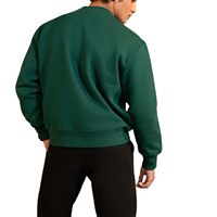 Sweat-shirt à col rond brodé vert premium pour l'hiver, 100% coton, anti-rides, confortable, unisexe, pull-over doux, durable et élégant