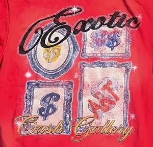 Camiseta de media manga con estampado de diamantes de imitación personalizada multicolor Vintage 100% algodón Boxy Heavyweight Oversize para hombre - Product Image 4