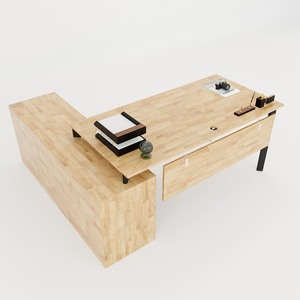 Solid Wood Oval Concept Executive Desk 180x160 Minimalist Design Computer <b>Table</b> for <b>Office</b> Bedroom Assembly Required (HBOV022) - Product Image 3