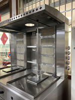 Machine à shawarma double au gaz commerciale Campbon ZH-2H-5 avec armoire, 55 kW GPL 2800 Pa, gril à kebab vertical double rotatif