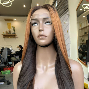 Venta al por mayor de cabello Remy ondulado recto sedoso donante de cabello humano de fábrica de Vietnam, trama de máquina de color de tinte de trama única - Product Image 1