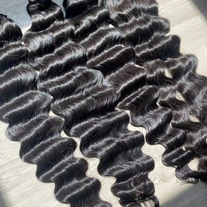 Deep Wave Texture Wholesale 100% Raw Virgin Vietnamese Human <b>Hair</b> Short Wig Natural <b>Color</b> Super Double Drawn <b>Hair</b> Extension - Product Image 1