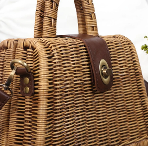 Bolso de hombro de ratán para mujer, bolso de mimbre, bolso artesanal, bolso de hombro tejido a mano - Product Image 3