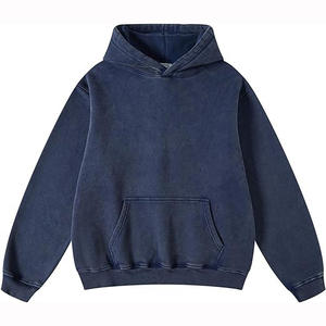 2025 Unisex Sudadera con capucha desgastada Juego de lavado ácido de gran tamaño con logotipo bordado personalizado Básicos de lavado ácido de invierno para hombres, mezcla de algodón - Product Image 6