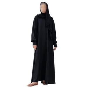 Essential Black Abaya <b>For</b> <b>Women</b> Muslim Modest <b>Dress</b> Dubai Style Islamic <b>Kaftan</b> Jalabiya Long Sleeve Classic Hijab <b>Dress</b> Robe - Product Image 1