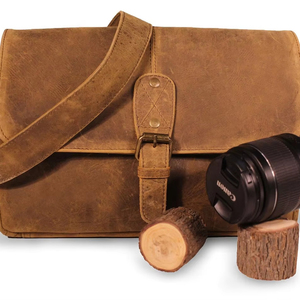 Diseño de cuero genuino DSLR Cámara Vintage bolso de hombro Messenger Satchel Insert se adapta a - Product Image 1