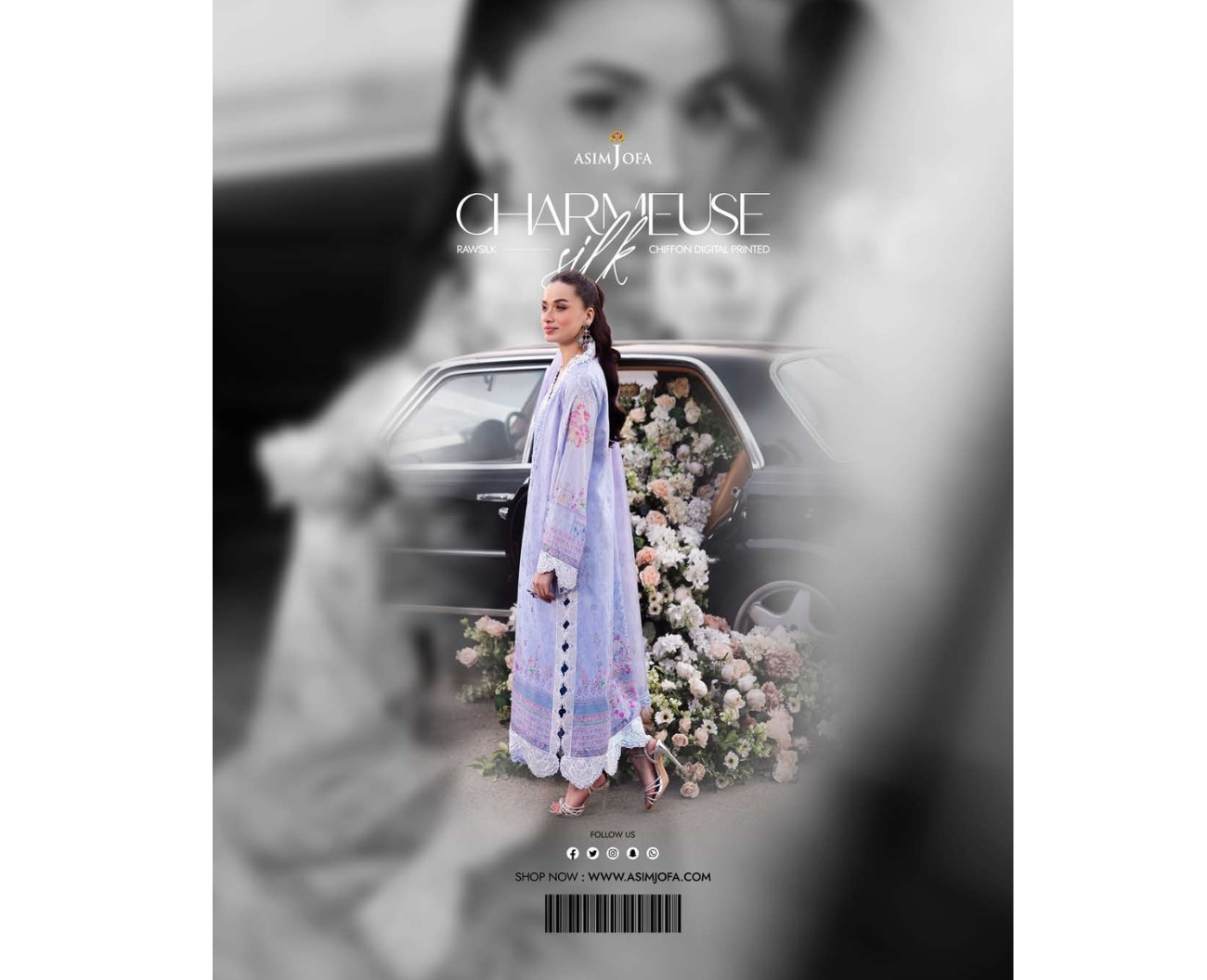 asim jofa blue dress Asim Jofa Embroidered Chiffon 3-Piece Suit