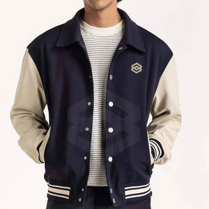 Chaqueta Universitaria de Manga Larga para Hombre, de Algodón y Poliéster, con Cuello Alto, Logotipo Frontal, Ecológica y Resistente al Viento, para Invierno - Product Image 1