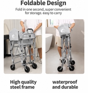 <b>Foldable</b> Waterproof Pet Grooming <b>Cart</b> with Wheels and Storage Bag for Birds & Dogs Outdoor Use All Seasons - Product Image 4