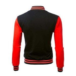 OEM Vestes universitaires en laine imprimées personnalisées brodées Letterman Nouveau design Veste de baseball pour hommes à manches en cuir - Product Image 6