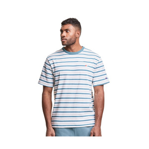 เสื้อยืดลายทาง Heritage Ss สำหรับผู้ชาย สีขาว/เบจ/เขียวอมฟ้า รุ่นแท้ 100% - Product Image 1