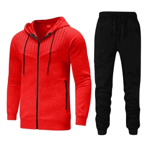 Vêtements de sport de haute qualité Gym Fitness Polaire Formation Hommes Deux Pièces Ensemble Survêtement Jogging Costume pour Hommes - Product Image 1