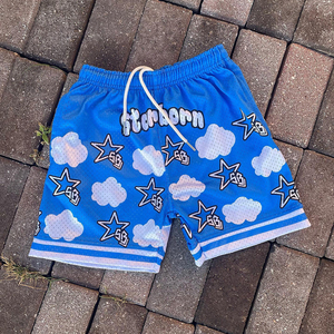 TRADE MFG Short en maille pour homme High Street Gym 5 pouces entrejambe séchage rapide Logo personnalisé solide Anime Fitness Sublimation Shorts pour - Product Image 6