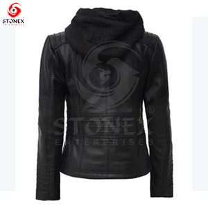 Chaqueta de cuero para mujer de piel auténtica de oveja de primera calidad con diferentes diseños y colores. - Product Image 5