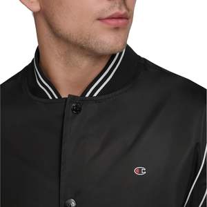 Chaqueta de bombardero universitaria de poliéster 100% ligera para hombre, chaqueta de béisbol universitaria con cuello levantado y cremallera frontal central con 2 cremalleras inferiores - Product Image 4