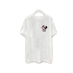T-shirts pour femmes à col rond, en coton 100 %, 200 g, à manches courtes, teints en pièce, respirants, imprimés à l'écran, design personnalisé OEM/ODM - Product Image 3