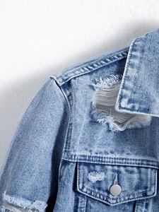 Veste en jean pour homme, bleu uni, veste formelle décontractée, bouton, printemps, automne, hiver, vêtement d'extérieur vintage, tendance de la rue, mode - Product Image 5