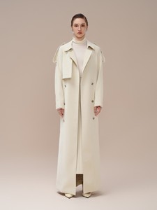 Minimaliste qualité femmes manteau hiver avant boutons Eunice Trench Coat 45% Rame 55% polyuréthane étiquettes personnalisées et étiquettes blanches - Product Image 2