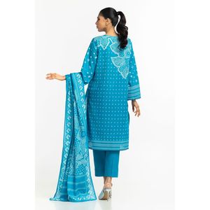 Conjunto de Traje de Verano Festivo de 3 Piezas para Mujer, Azul, Estampado en Laca, 100% Algodón - Product Image 3