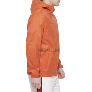 Coupe-vent de sport d'été à fermeture éclair OEM pour hommes, manteau de pluie à capuche léger en nylon personnalisé, capuche coupe-vent en toile imperméable - Product Image 6