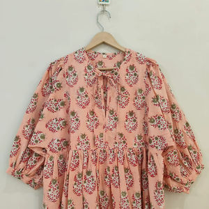 Vestido Largo de Verano para Mujer, Estilo Bohemio, Casual, con Estampado Floral, Cuello en V, Manga Larga, Hecho a Mano - Product Image 1