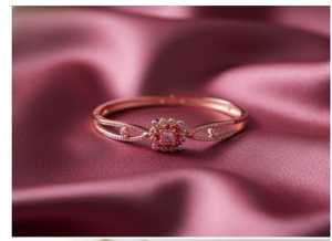 Élégant Rose Rhodium Polonais CZ AD Kada Fancy Party Wear Full Stone Designer Kada pour femmes et filles Bijoux de mode - Product Image 5