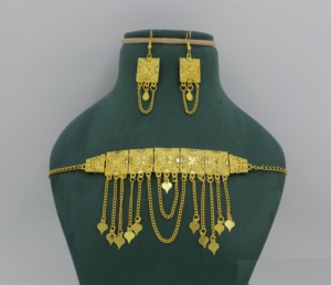 Khanaqi Necklace With Earrings <b>Jewellery</b> <b>Set</b> Gold Plated High Quality Fashion Jewelry Necklace Arabic <b>Jewellery</b> <b>for</b> <b>Women</b> - Product Image 1