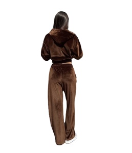 Conjunto Deportivo de Terciopelo para Mujer de Alta Calidad y Bajo Precio, Sudadera con Capucha y Cremallera de Algodón y Pantalones Jogger, Traje de Terciopelo de 2 Piezas para Mujer - Product Image 4