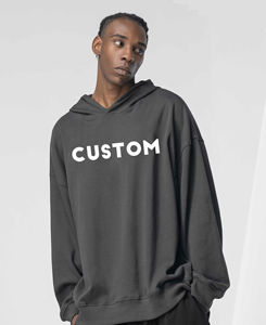 Nueva Sudadera con Capucha de Algodón Terry de 500 GSM, Estilo Streetwear, Sin Cordones, Hombros Caídos, Unisex, con Impresión Personalizada - Product Image 3