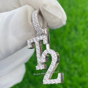 Collier personnalisé avec pendentif en diamant, lettre initiale, numéro, charme en argent sterling 925 serti de diamants, collier avec nom personnalisé, cadeau - Product Image 2