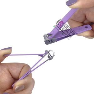 Nueva Llegada, Cortaúñas de Acero Inoxidable Curvado con Recubrimiento en Polvo Morado, Apertura de Mandíbula Ancha, Personalizable con su Propio Logotipo, Venta al Por Mayor - Product Image 2
