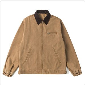 OEM Men's High Quality Winter Fashion <b>Covered</b> <b>Button</b> Breathable Quick Dry Denim Jacket Front Logo Customized High Street Style - Product Image 6