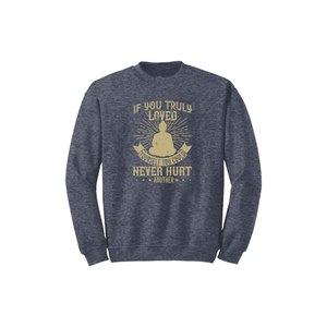 Sweat-shirt en mélange de coton avec des thèmes de bouddha imprimés Style décontracté 12 options de couleur 260-280 Placement de conception personnalisable GSM lourd - Product Image 2
