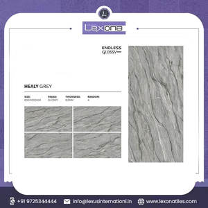 Azulejos de pared y suelo brillantes de porcelana pulida de 600x1200MM de alta calidad de 5mm de espesor para decoración de interiores de Hotel - Product Image 2