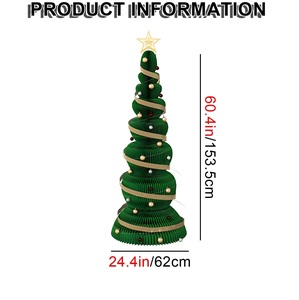 Arbre <span class=keywords><strong>de</strong></span> <span class=keywords><strong>Noël</strong></span> vert pliable arbre <span class=keywords><strong>de</strong></span> <span class=keywords><strong>Noël</strong></span> en papier avec accessoires arbre <span class=keywords><strong>de</strong></span> <span class=keywords><strong>Noël</strong></span> en nid d'abeille pour la fête - Product Image 6