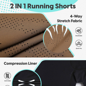 Poliéster Hombres Gimnasio Pantalones cortos Fitness Entrenamiento deportivo Correr Pantalones cortos Hombres Gimnasio Pantalones cortos Hombres - Product Image 5