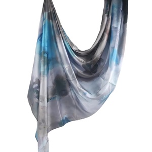 New Custom Ombre Marble Water Print Spring Shawl Hijab <b>Scarves</b> Premium Chiffon <b>Silk</b> Muslim Ethnic <b>Square</b> Floral Design Skin - Product Image 4